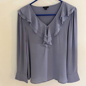 Ann Taylor Ruffle V-Neck Blouse